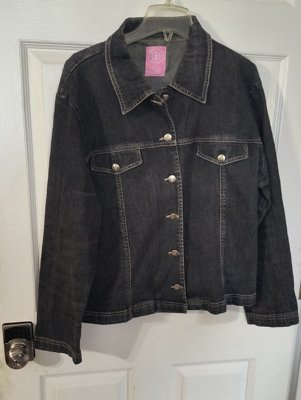 Monte Carlo Polo And Jockey Club Women's Washed Black Denim Jacket